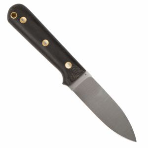 LT Wright Knives Genesis - Flat Grind - Black Canvas Micarta - Matte Finish img2